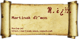 Martinak Ámos névjegykártya